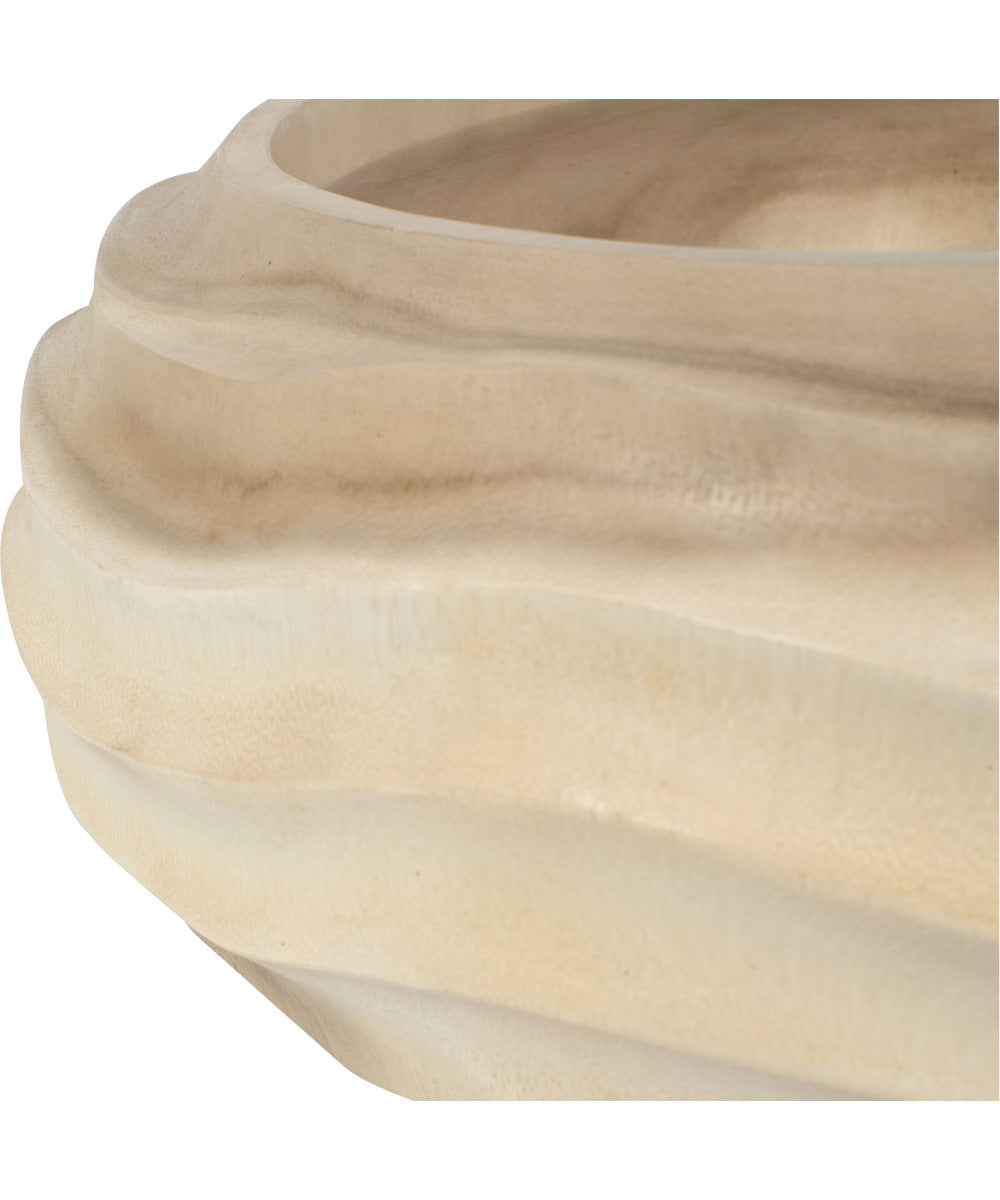 Waveform Bleached Wood Bowl