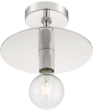 10"W Bizet 1-Light Close-to-Ceiling Polished Nickel