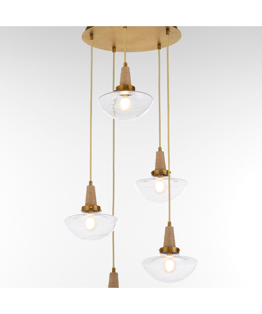 Stockport 5-light Pendant Brushed Brass