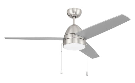 Cozy 52" 3-Blade Ceiling Fan 1-Light Fan Brushed Polished Nickel