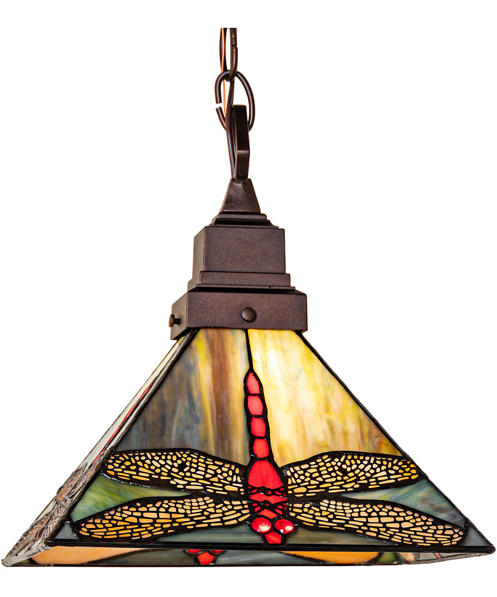 10" Square Prairie Dragonfly Pendant