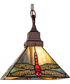 10" Square Prairie Dragonfly Pendant