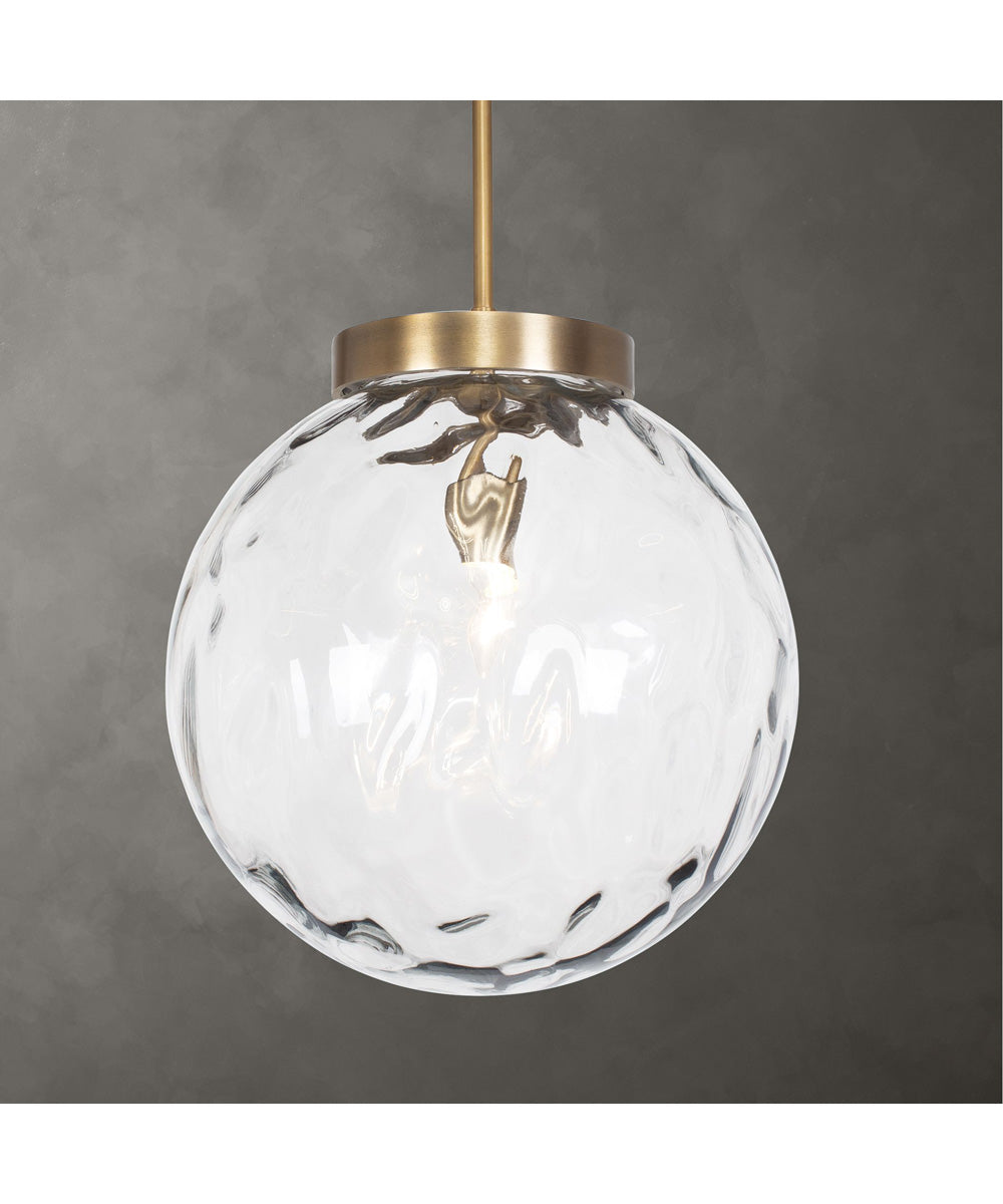 Gaia 1 Light Watered Glass Pendant