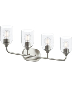 Ilia 4-Light Bath Vanity with Clear Glass Shade Brushed Nickel
