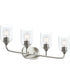 Ilia 4-Light Bath Vanity with Clear Glass Shade Brushed Nickel