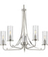 Riley 5-Light Clear Glass New Traditional Chandelier Light Brushed Nickel