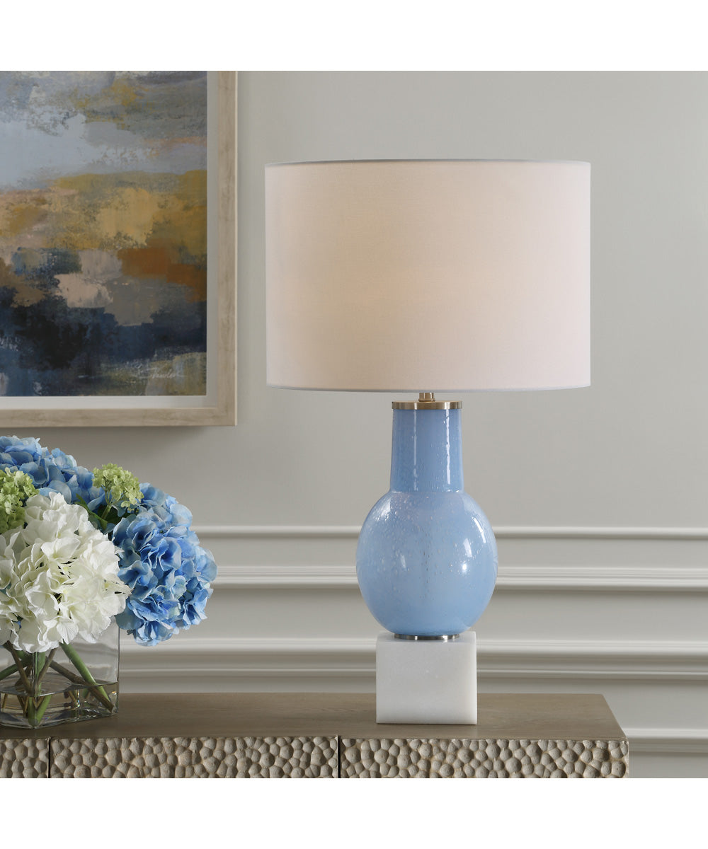 Clear Sky Blue Glass Table Lamp