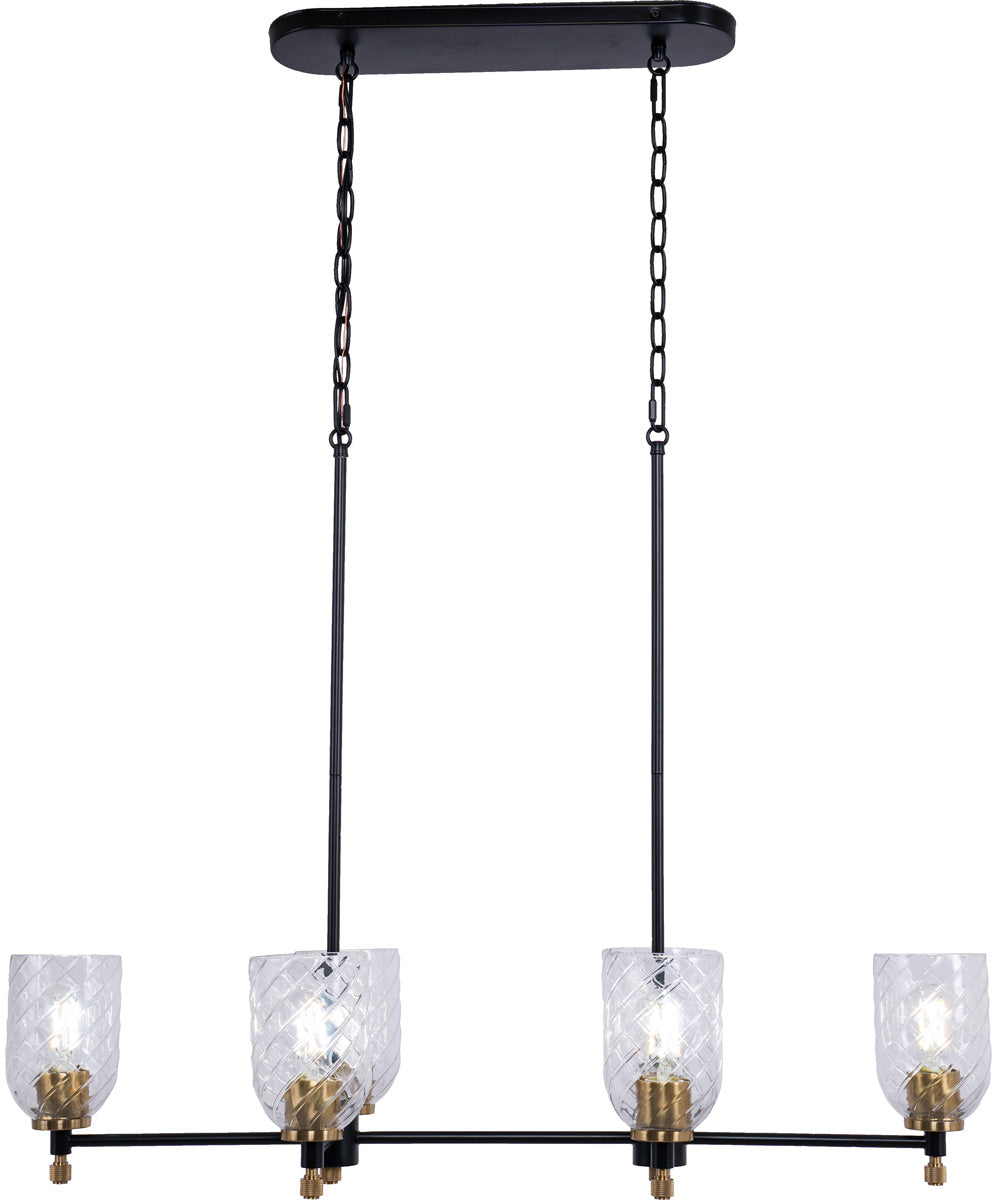 Council 6-Light Lighting Flat Black/Satin Brass