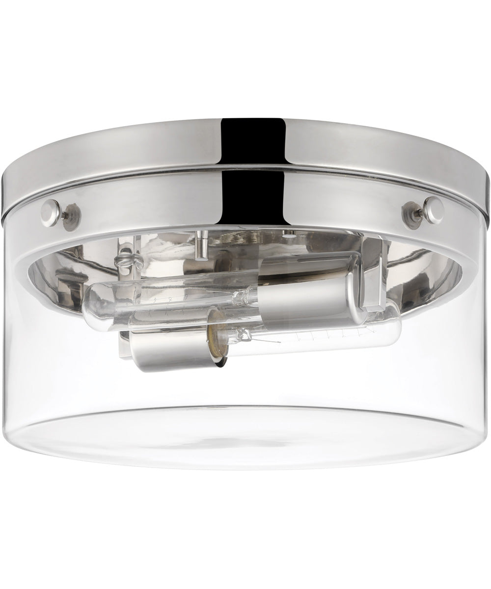 Intersection 2-Light Close-to-Ceiling Polished Nickel
