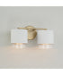 Weller 2-Light Vanity Matte Brass and White