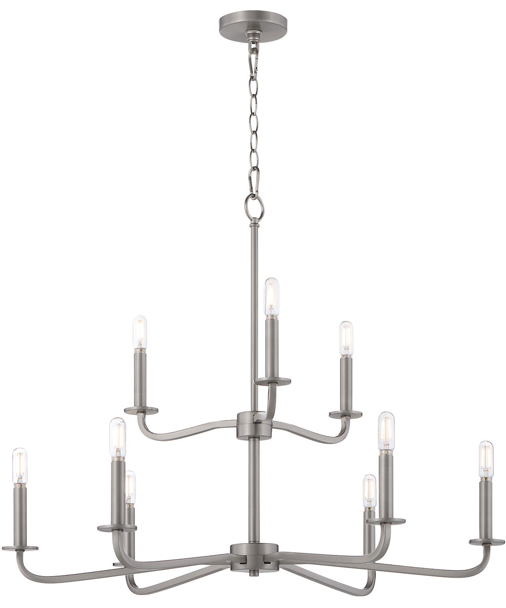 Rutherford 9-light Chandelier Satin Nickel