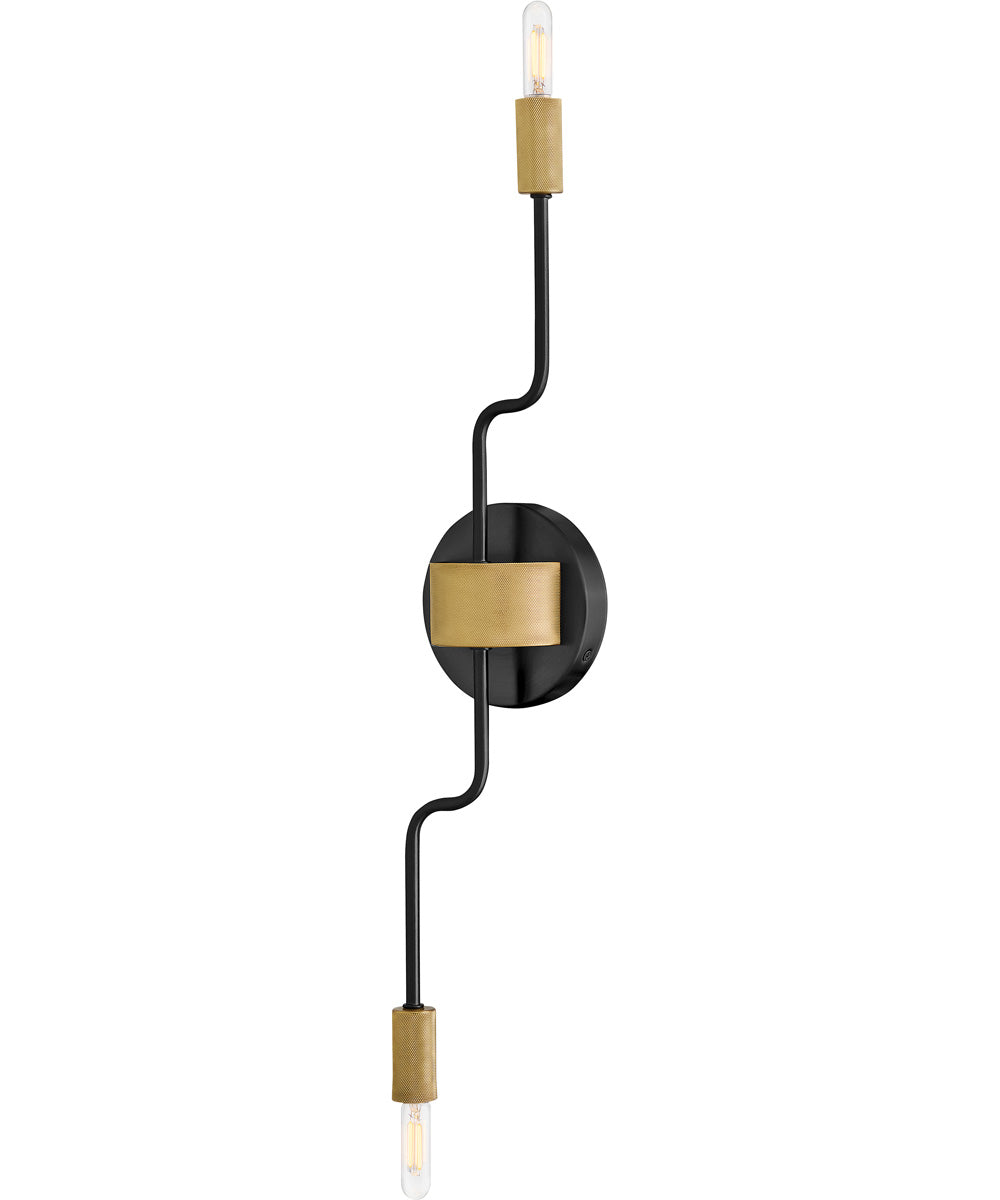 Austen 2-Light Medium Two Light Sconce in Black