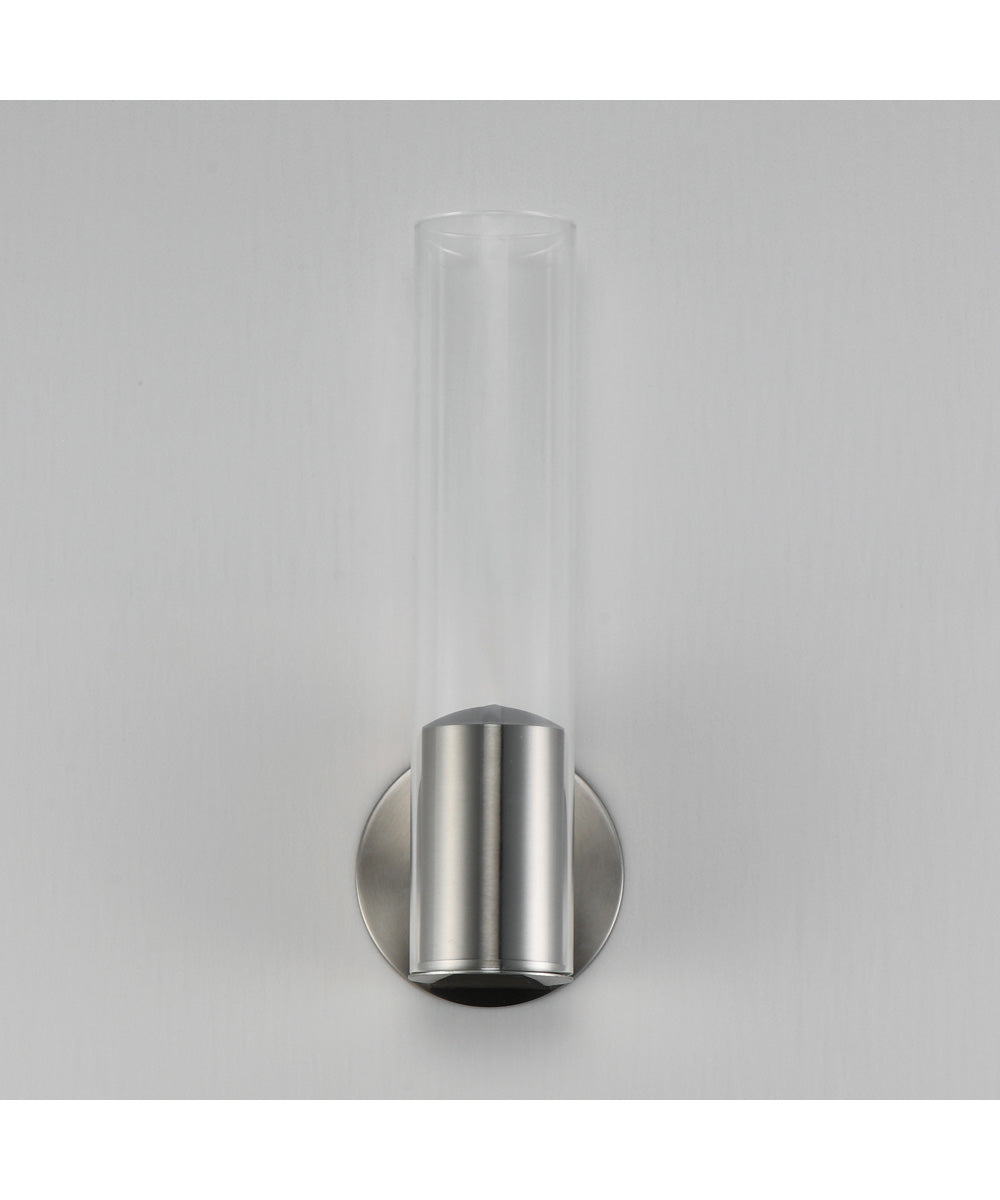 Highball Clear LED Wall Sconce Satin Nickel