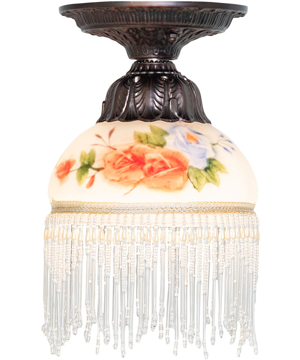 6" Wide Roussillon Rose Bouquet Flushmount