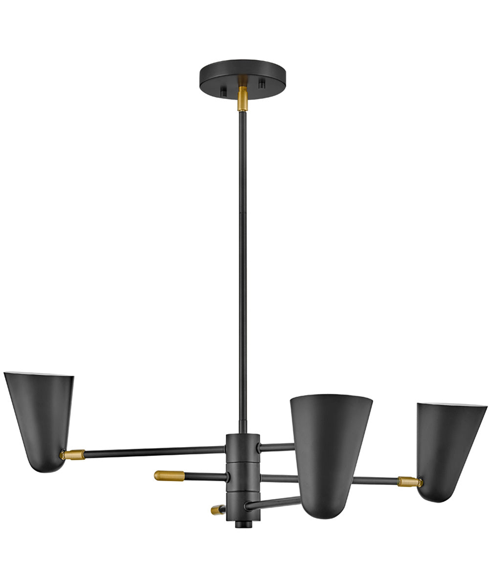 Birdie 3-Light Medium Convertible Mobile Single Tier Chandelier in Black