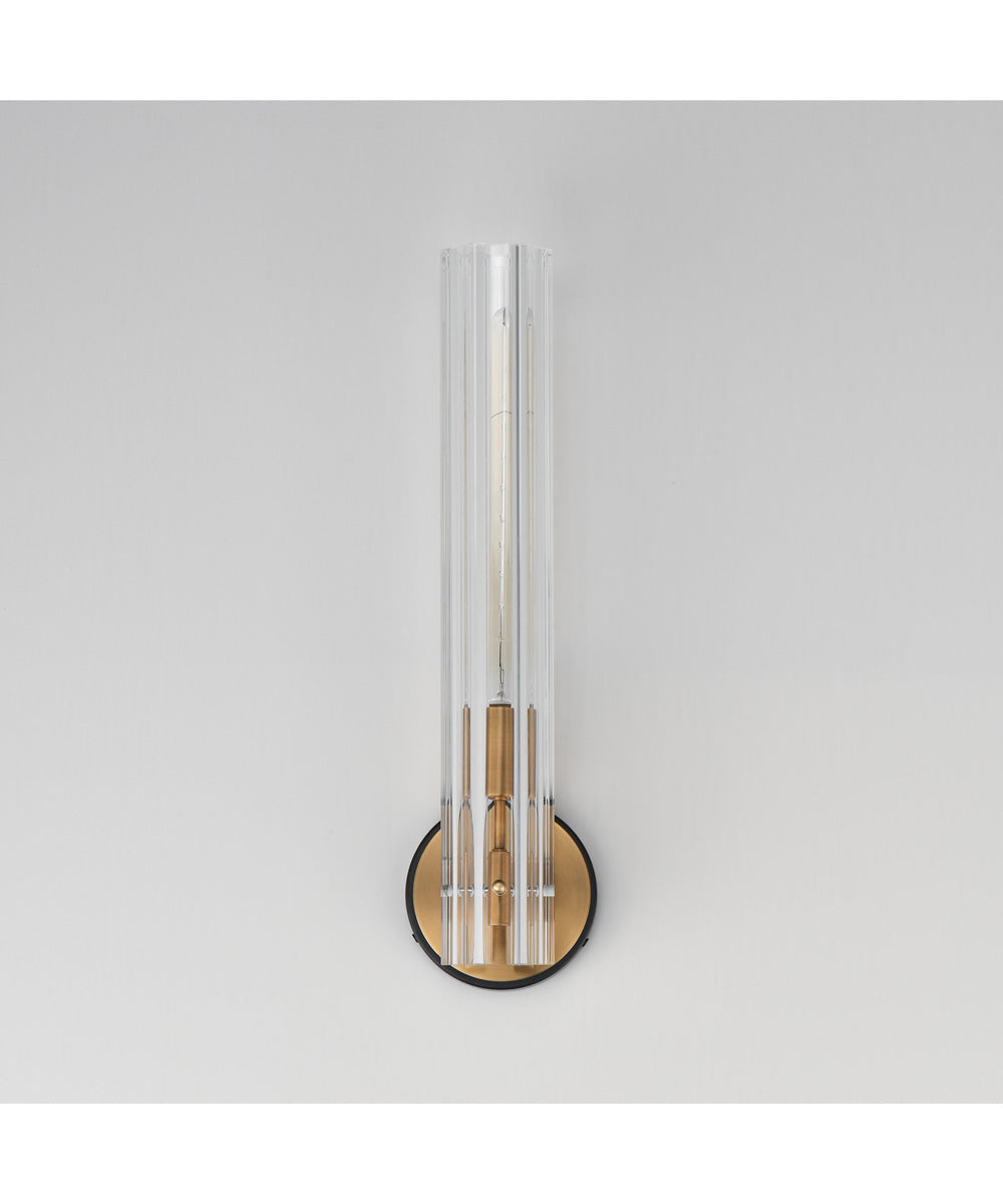 Flambeau 1-Light Wall Sconce Black / Antique Brass