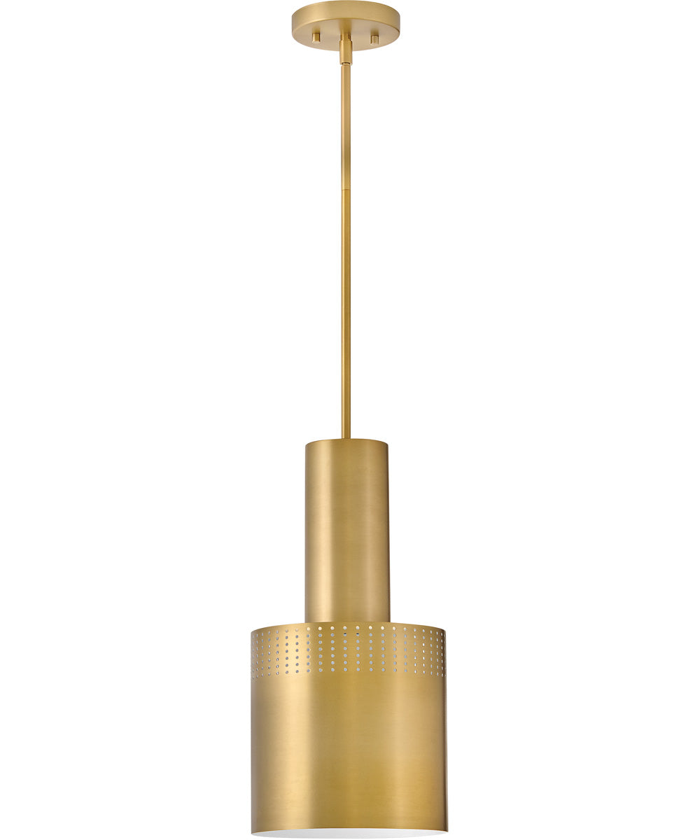Casey 1-Light Small Pendant in Lacquered Brass