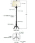 60" H Transitional Matte Black Floor Lamp