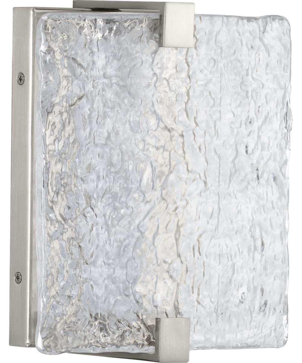 LED Stone Glass Sconce ADA Wall Sconce Brushed Nickel