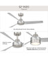 Rizo 52-in. 3-Blade Modern Ceiling Fan Brushed Nickel