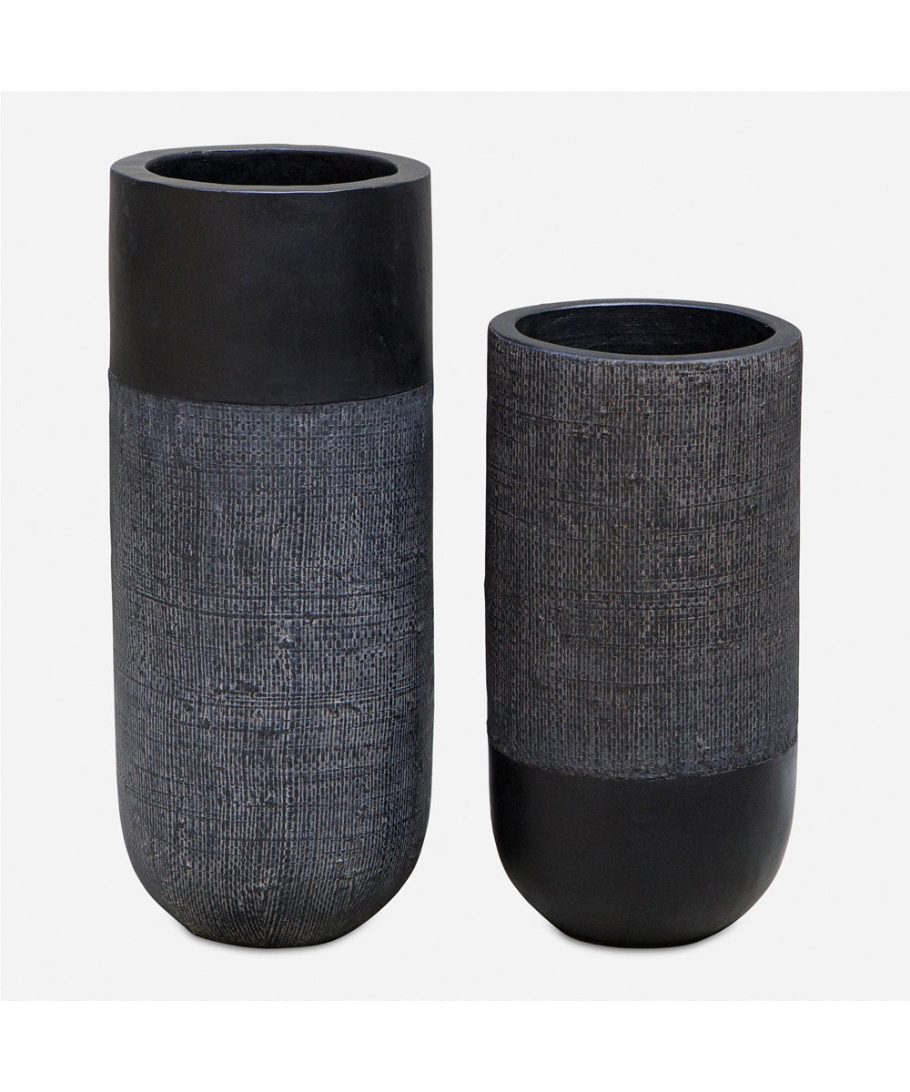 Woven Shadow Vases, Set of 2