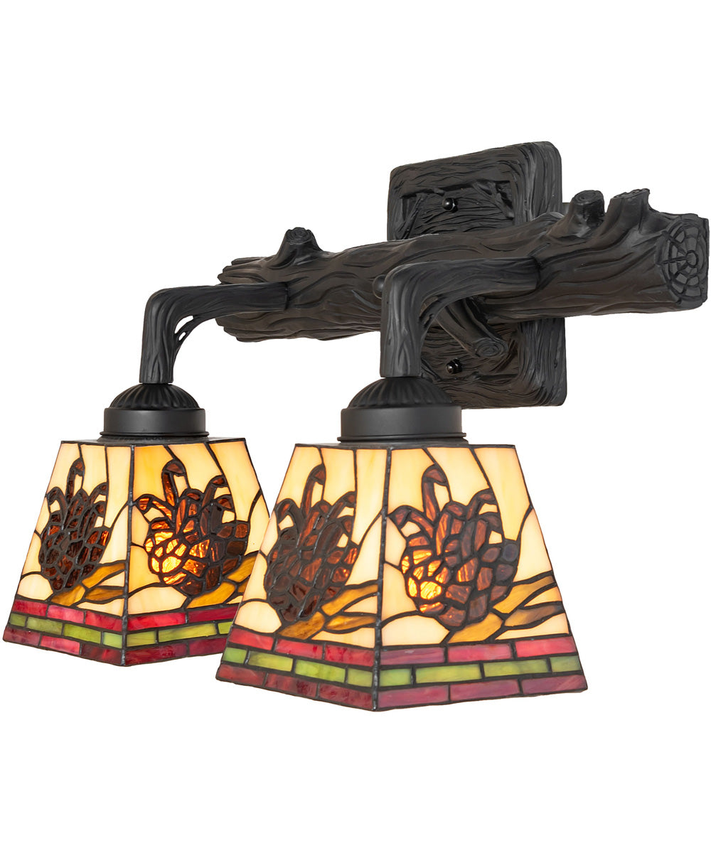 16" Wide Pinecone 2 Light Wall Sconce