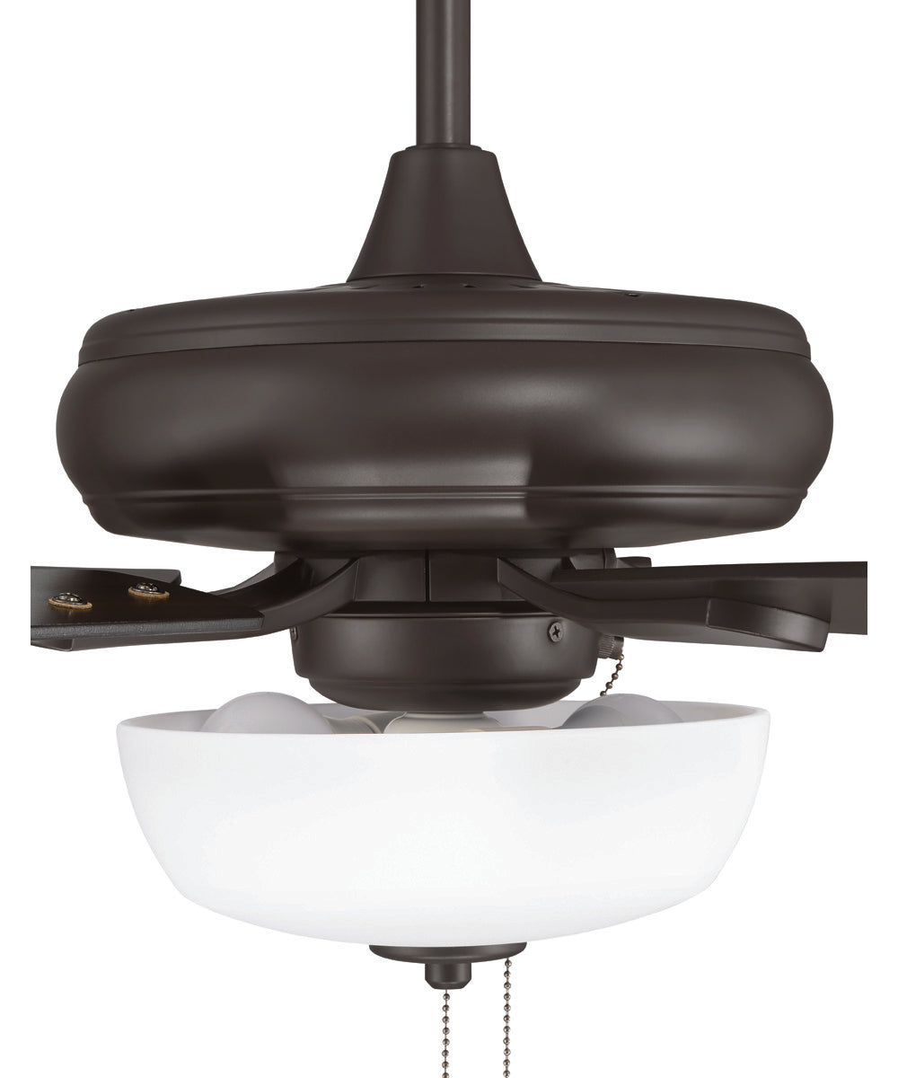 EOS 2 Light Frosted White Bowl 52" Ceiling Fan 2-Light Fan Classic Bronze