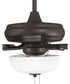 EOS 2 Light Frosted White Bowl 52" Ceiling Fan 2-Light Fan Classic Bronze