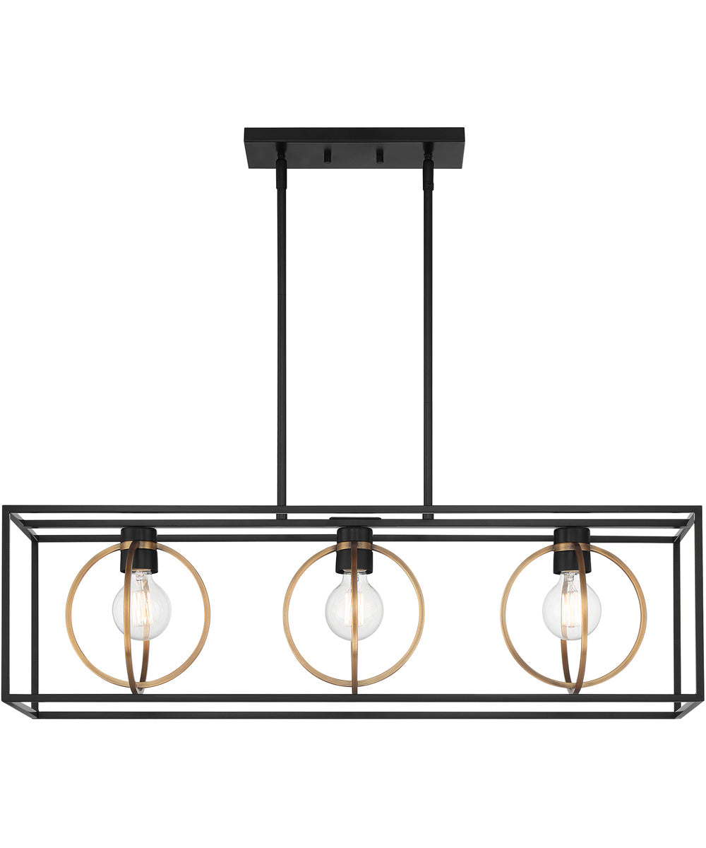 Kew Gardens 3 Light Island Matte Black