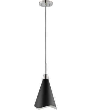 Tango 1-Light Pendant Matte Black / Polished Nickel
