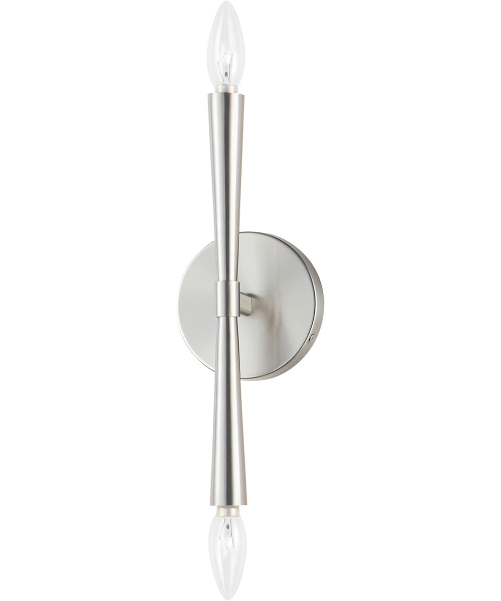 Rome 2-Light Wall Sconce Satin Nickel