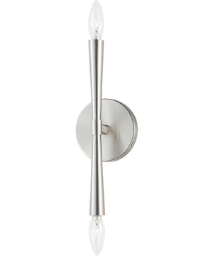 Rome 2-Light Wall Sconce Satin Nickel