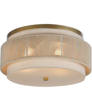 Seacliff 2-Light Flush Mount Natural Aged Brass