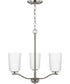 Adley 3-Light Etched White Glass Semi-Flush Convertible Light Brushed Nickel