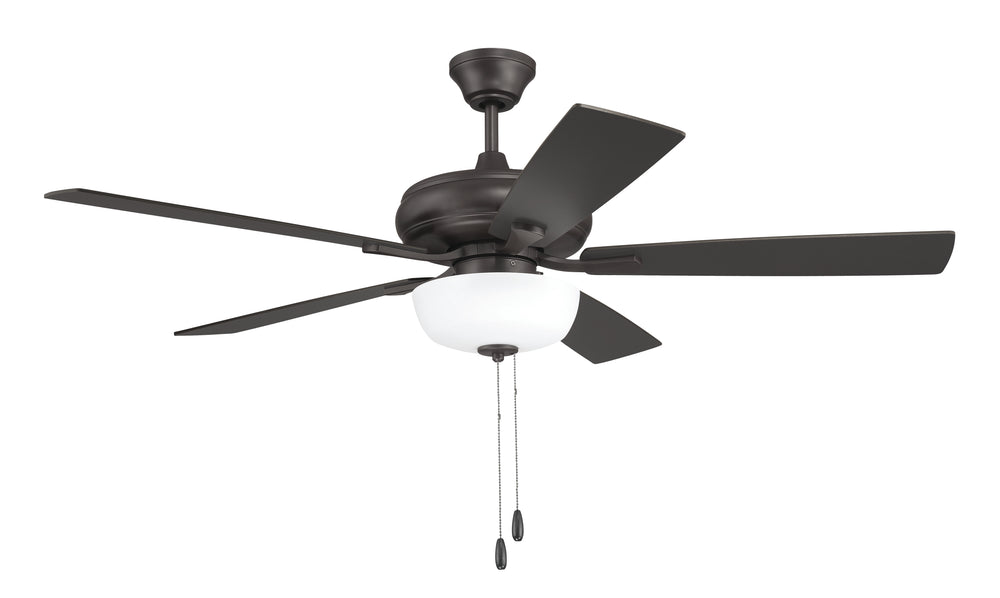 EOS 2 Light Frosted White Bowl 52" Ceiling Fan 2-Light Fan Classic Bronze