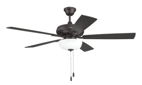 EOS 2 Light Frosted White Bowl 52" Ceiling Fan 2-Light Fan Classic Bronze
