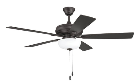 EOS 2 Light Frosted White Bowl 52" Ceiling Fan 2-Light Fan Classic Bronze