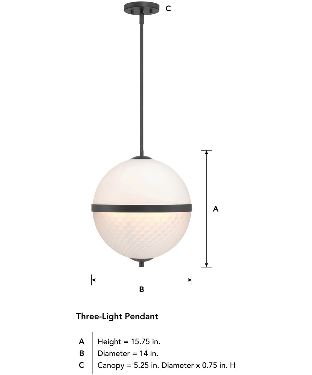 Dia 3 Light Pendant Matte Black