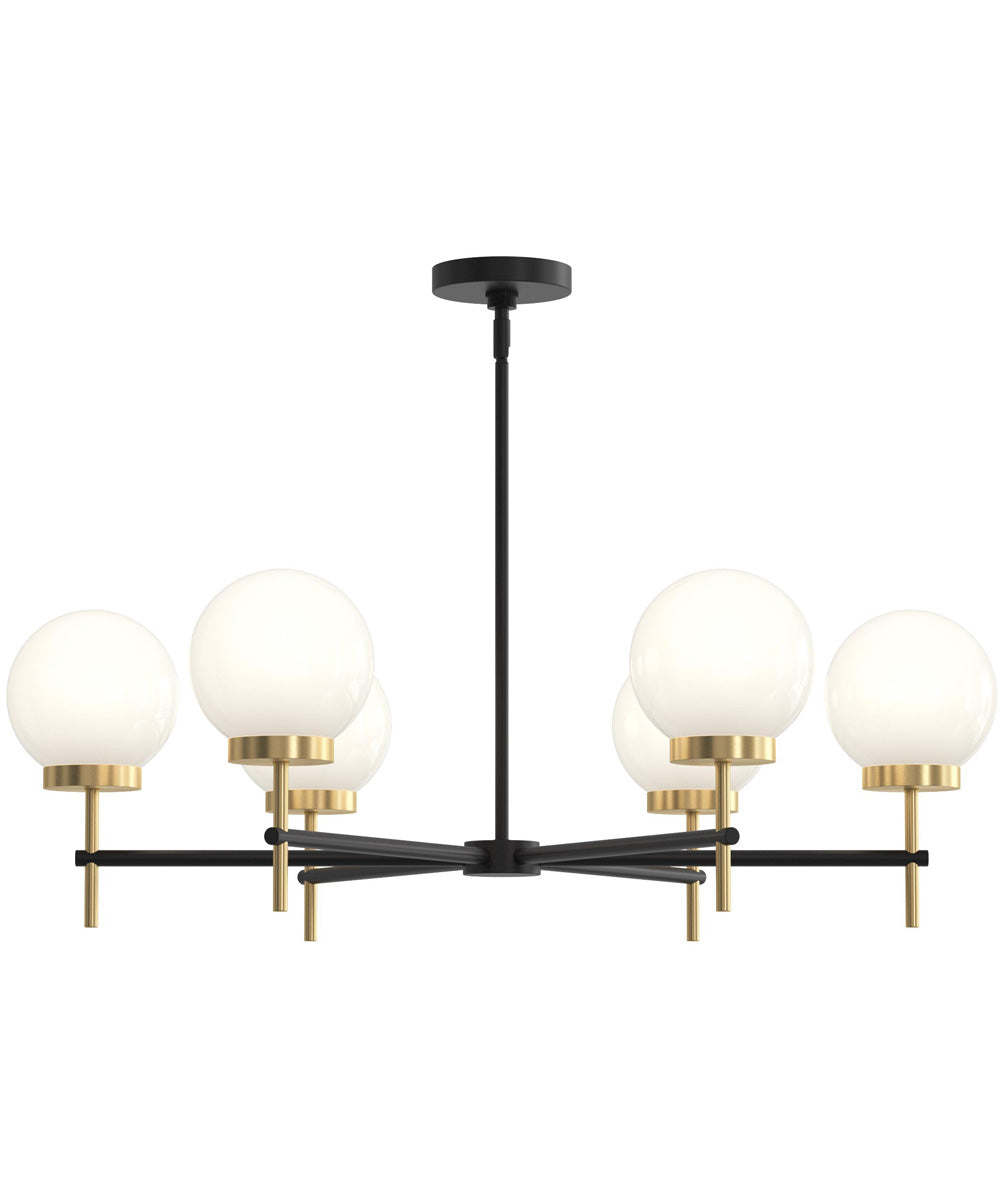 Rigsby 6-Light Medium Chandelier Matte Black and Brushed Gold