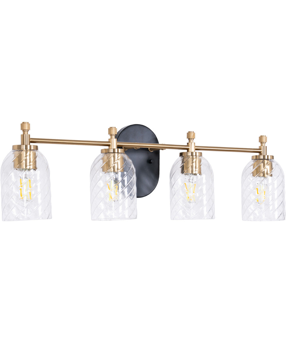 Council 4-Light Lighting Flat Black/Satin Brass