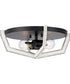 Galloway 2-Light 15" Modern Farmhouse Flush Mount Light with Distressed White Accents Matte Black