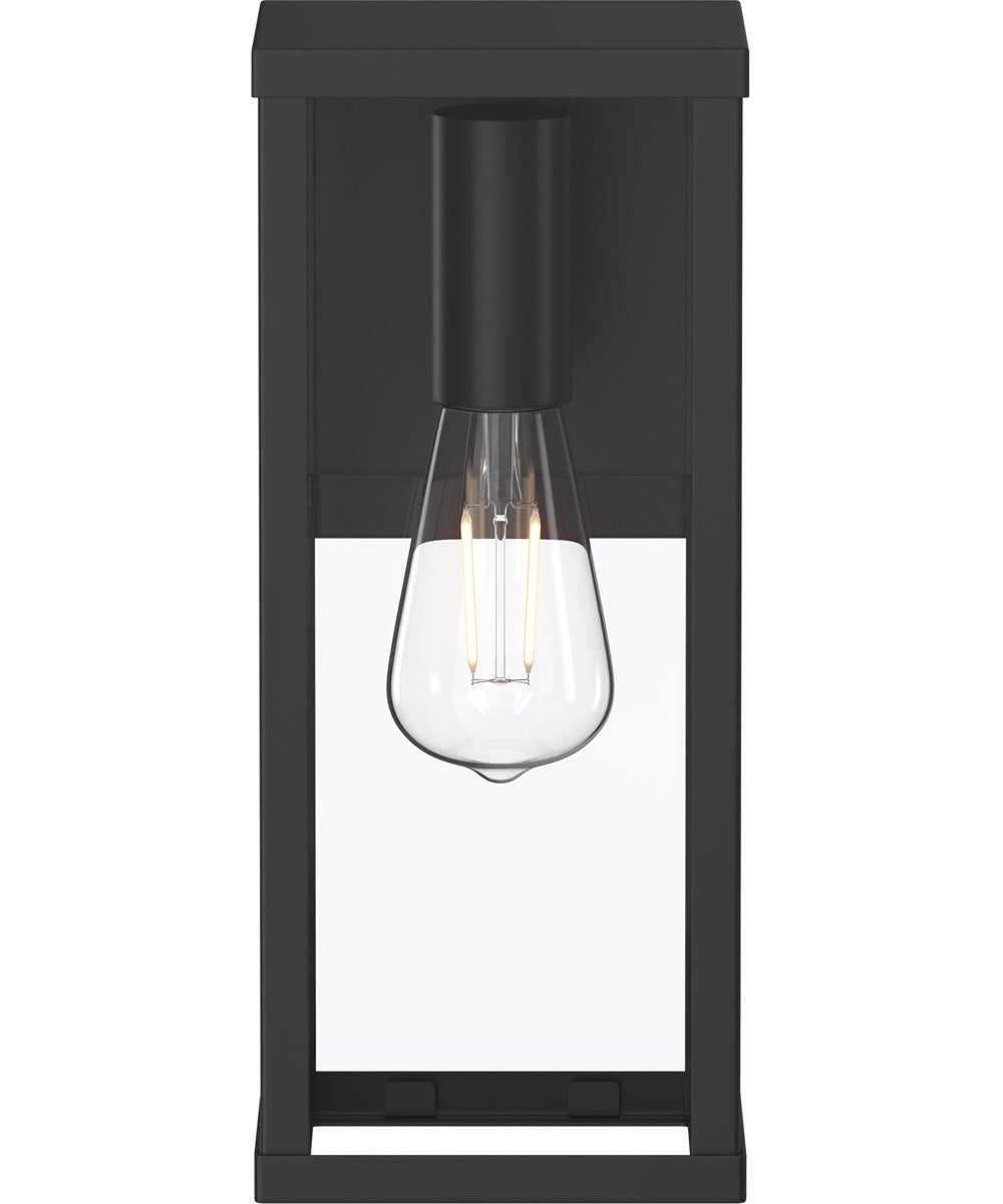 Ryle 1-Light Medium Wall Lantern with Clear Glass Panels Matte Black