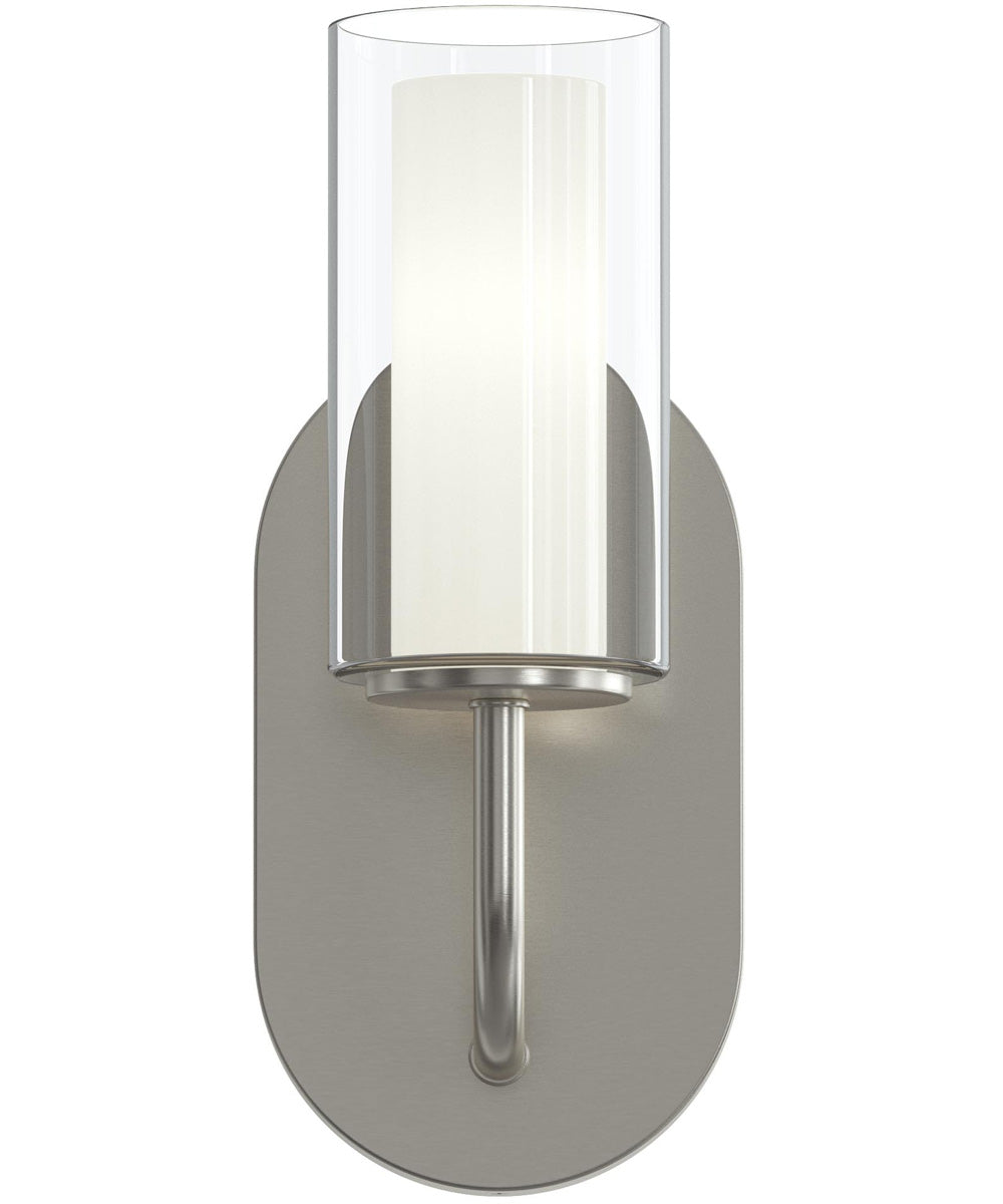 Mack 1-Light Wall Sconce with Layered Glass Shade Brushed Nickel