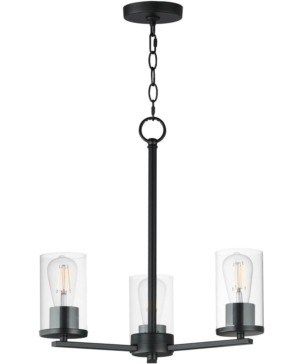 Lateral 3-Light Chandelier Black