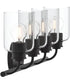 Reines 4-Light Bath Vanity with Clear Glass Shades Matte Black