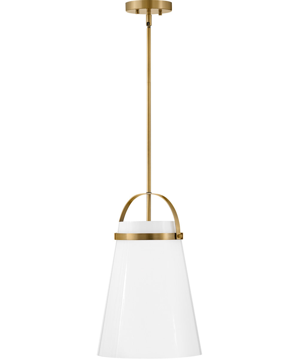 Tori 1-Light Small Single Light Pendant in Lacquered Brass