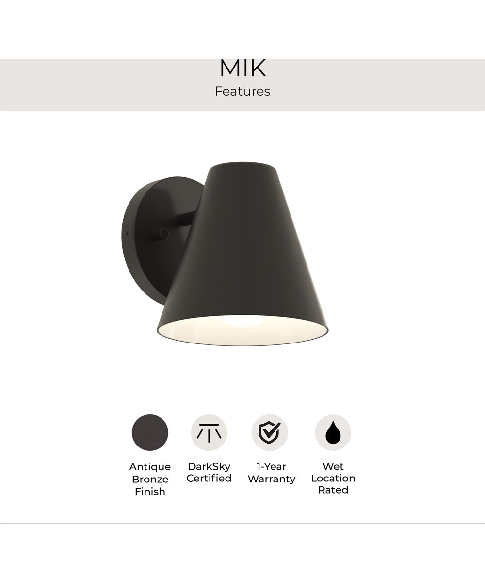 Mik Medium Outdoor Wall Light Antique Bronze