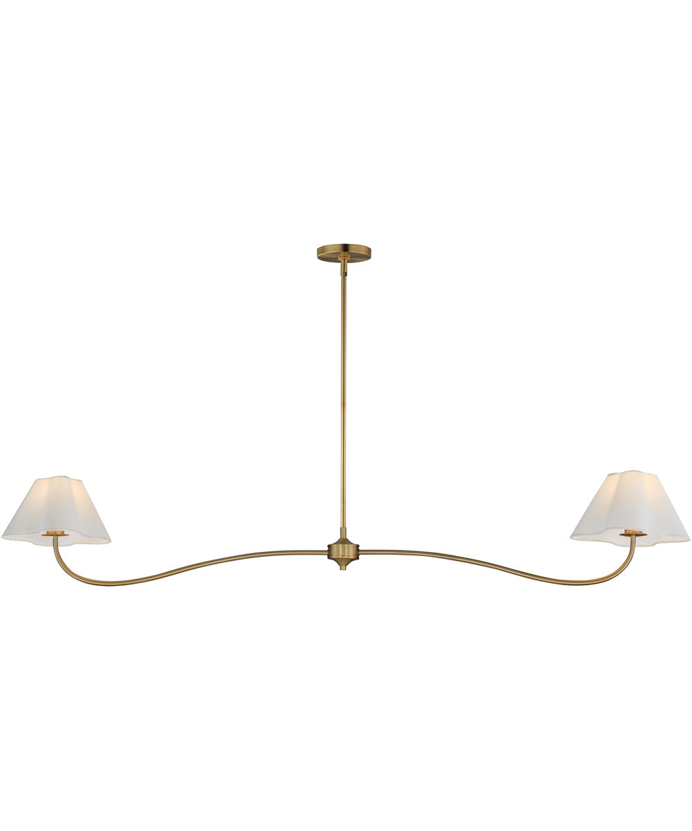 Saxon 2-Light Pendant Natural Aged Brass