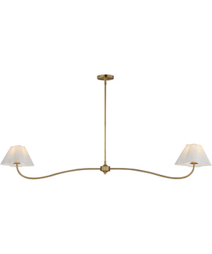 Saxon 2-Light Pendant Natural Aged Brass