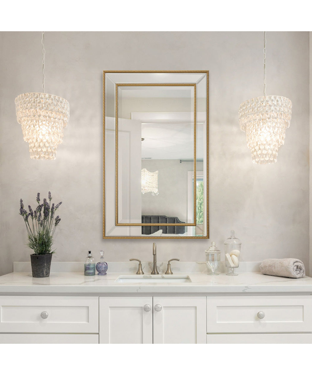 20x32" Wall Mirror Beveled with Gold Beading